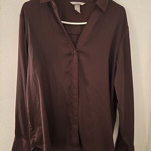 Brown Long Sleeve Blouse